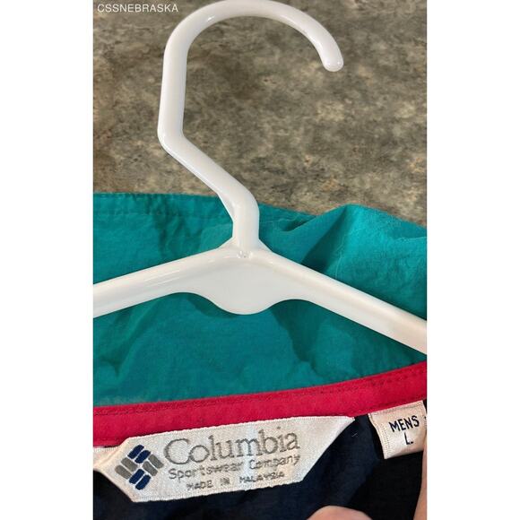 Columbia Blue Teal Men's Vintage Shell Windbreaker Jacket Nylon - Size Large - Picture 6 of 7